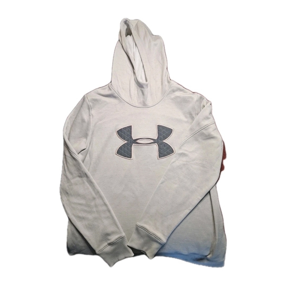 Under Armour Cold Gear Women's Large Ghost Gray Fleece Embroidered Logo Hoodie